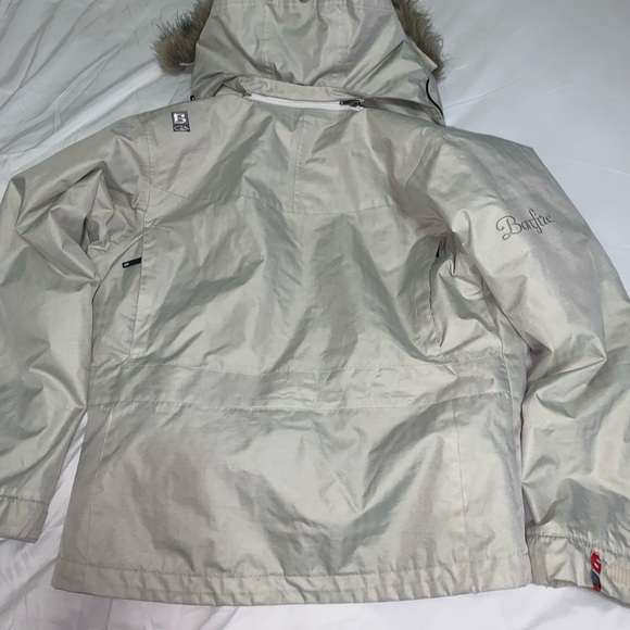 Bonfire Safari Snowboarding Jacket Women’s Sz Small Beige Faux Fur On Hood - Picture 14 of 15